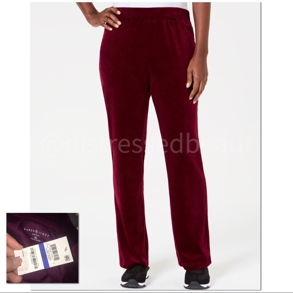 KAREN SCOTT | NWT | Velour PullOn Pants - Picture 1 of 14